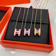 18K Mini Pop H Pink Necklace