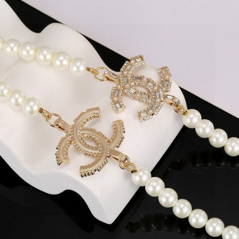 18K CC 26C Long Pearl Necklace