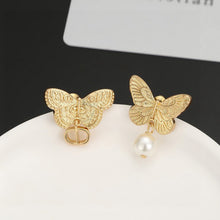 18K CD Butterfly Earrings