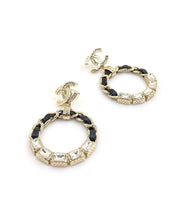 18K CC Round Crystals Earrings