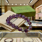 18K GG Anger Forest Purple Bead Chain Bracelet