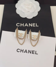 18K CC White Bag Earrings