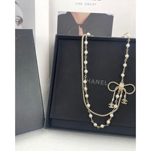 18K CC Bow Tie Pearl Necklace