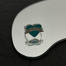 18K CD Blue Heart Ring