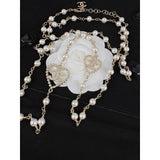 18K CC Heart Long Pearl Necklace