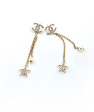 18K CC Pearl & Star Earrings