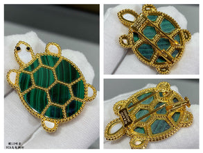 18K Lucky Animals Turtle Clip Brooch