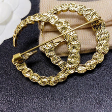 18K Double G Color Crystal Brooch