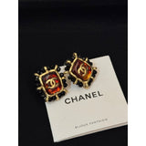 18K CC Red & Yellow Earrings