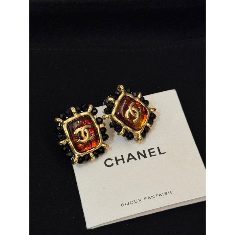 18K CC Red & Yellow Earrings