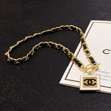 18K CC Leather Choker Necklace