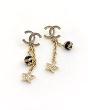 18K CC Star Pearls Earrings