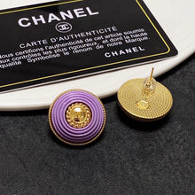 18K CC Purple Resin Earrings