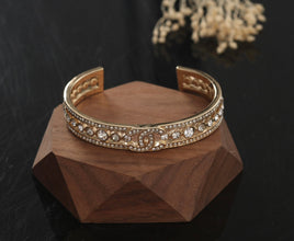 18K CC Crystals Cuff Bracelet