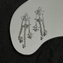 18K Louis Diamond Flowers Long Earrings