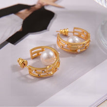 18K CD D-Backstage Pearl Earrings