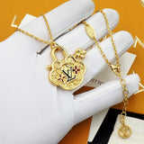 18K Louis Vintage Lock Gold Necklace