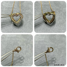 18K Trinity Heart Full Diamond Necklace