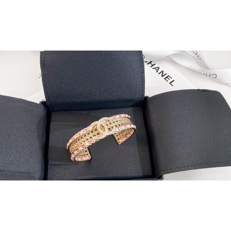18K CC Pink Strass Cuff Bracelet