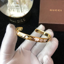 18K Double G Icon Blossom Enamel Bangle Bracelet