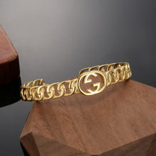 18K Double G Chain Open Bracelet