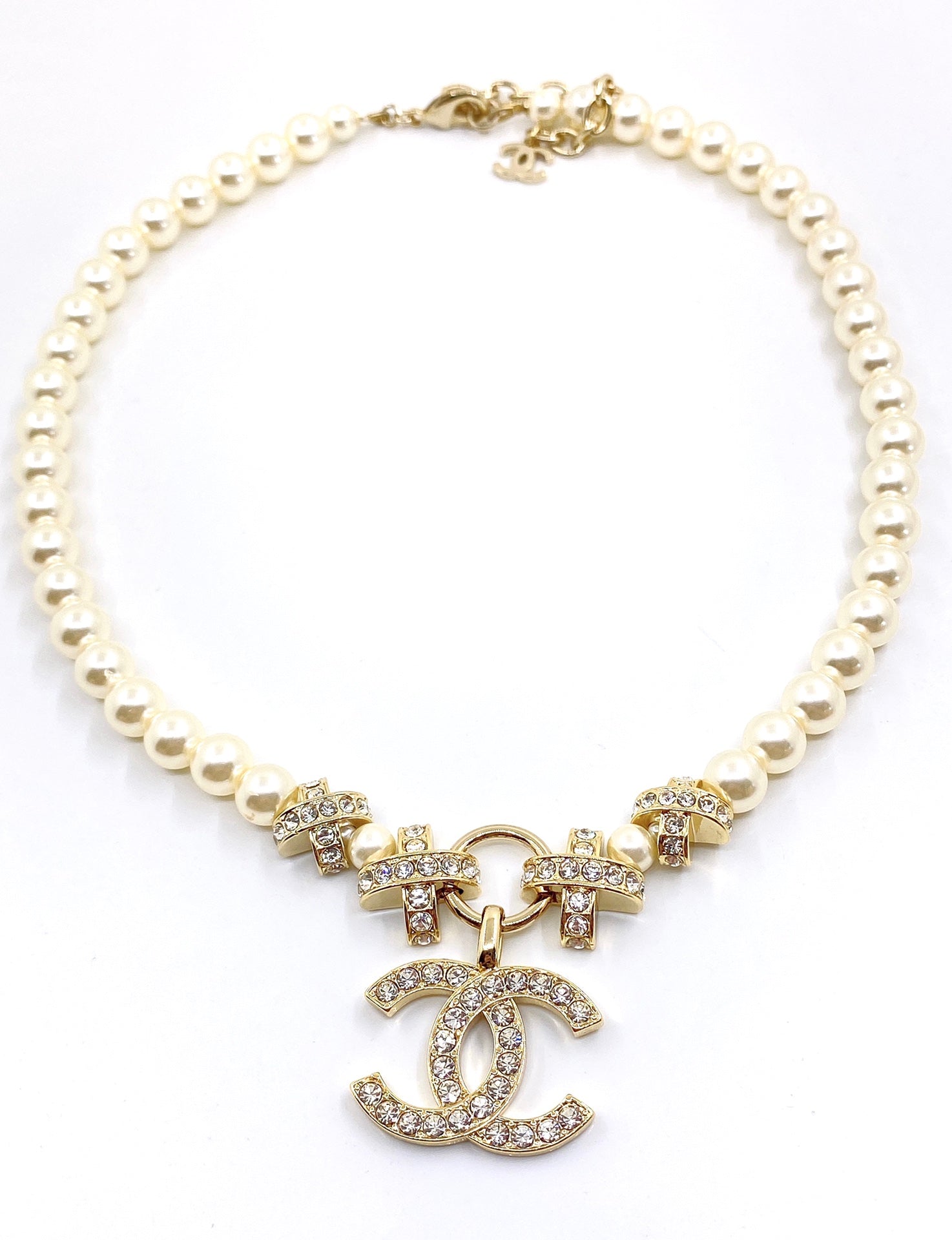 18K CC Pearls Chain Necklace