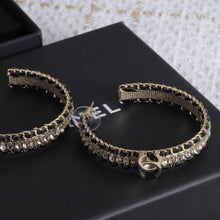 18K CC Leather Chain Earrings