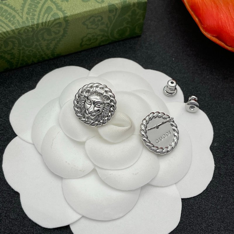 18K GG Lion Earrings