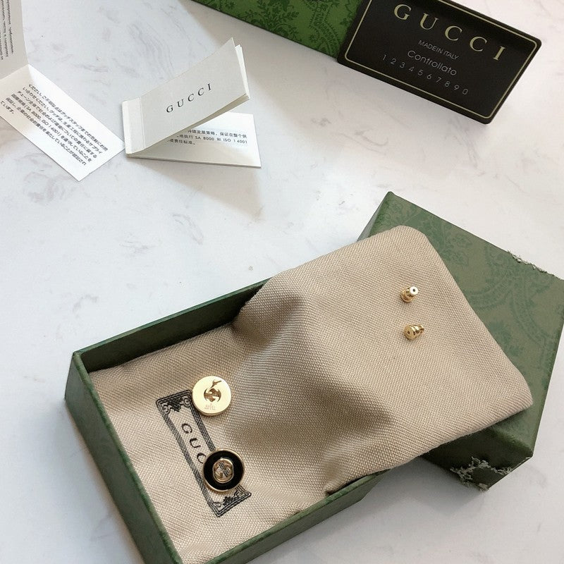 18K GG Black Gold Earrings
