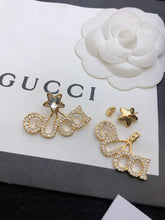 18K Double G Script Star Earrings