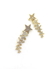 18K CC Star Diamonds Long Earrings