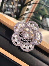 18K CC Camellia Pearls Brooch