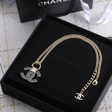 18K CC Black Resin Logo Necklace