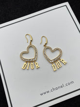 18K CD Heart Crystal Earrings