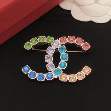 18K CHANEL CC Color Crystals Brooch