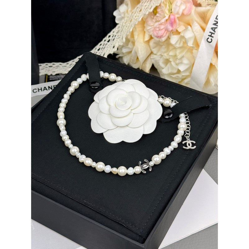 18K CC 26C Choker Pearl Necklace