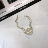 18K CC Big Pearl Gold Bracelet
