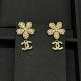 18K CC Twist Gold Diamond Earrings