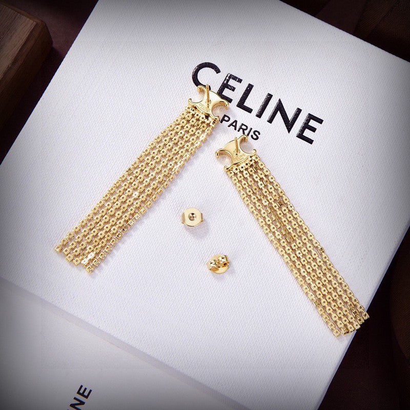 18K CE Coeur Diamond Long Earrings