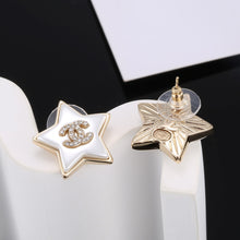 18K CC Star Pearl Earrings