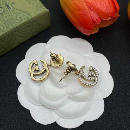 18K Double G Crystals Earrings