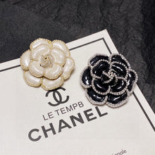 18K CC Camellia Black & White Brooch