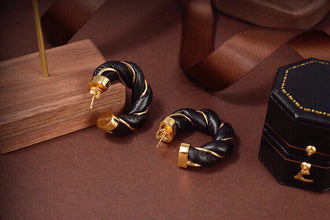 18K BV Black Earrings