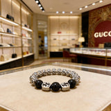 18K GG Anger Forest Black Bead Chain Bracelet