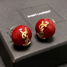 18K Saint White & Red Earrings