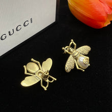 18K Double G Bee Pearl Earrings