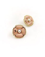 18K CC Pink Pearl Earrings