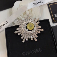 18K CC Crystal Brooch