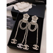 18K CC Tassel Crystal Earrings