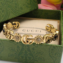 18K Double G Flowers Open Cuff Bracelet